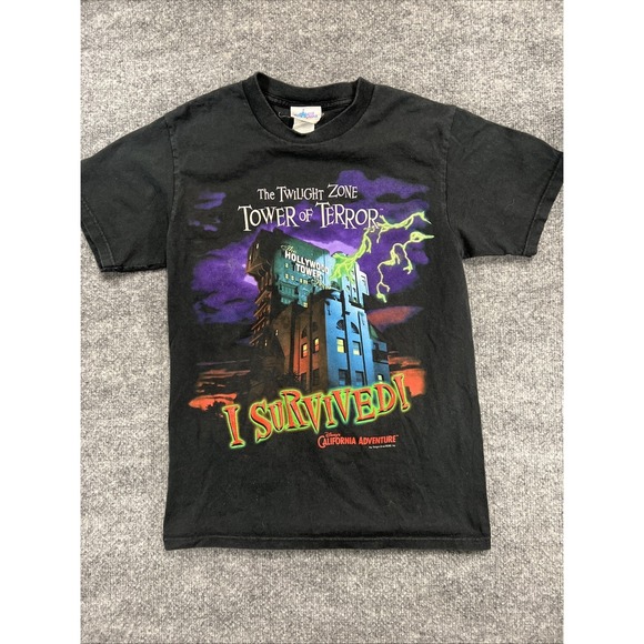 Tops - Vintage 2000s Disney California Adventure Tower of Terror Tee Adult Small
